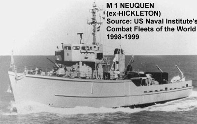 Overview NEUQUEN M 1 Class Mine Warfare Ships Weapons